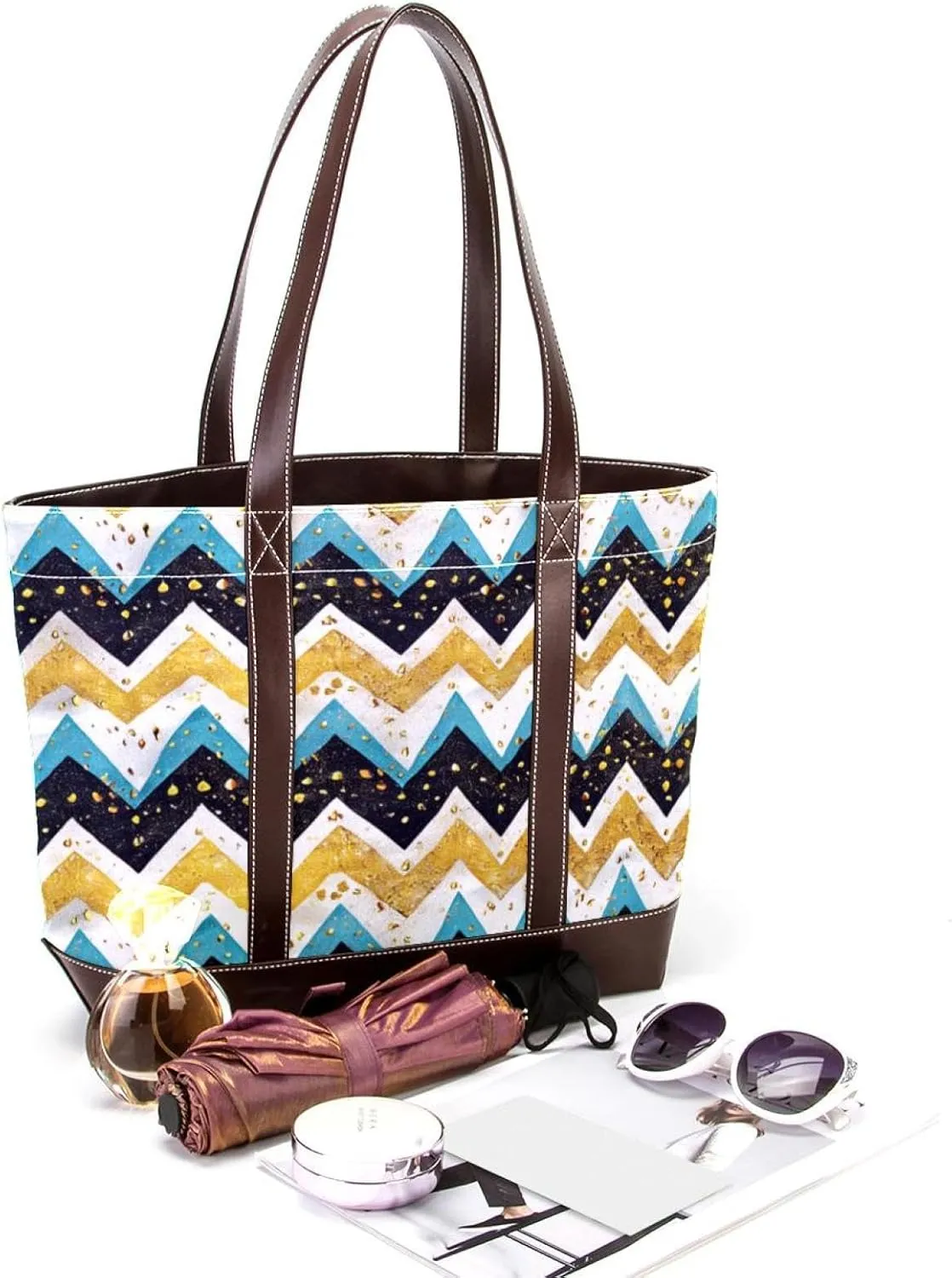 Tote Bags, Large Tote Bag, Women's Tote Handbags, Modern Blue Art Basketball Pattern, Womens Tote Bags for Work