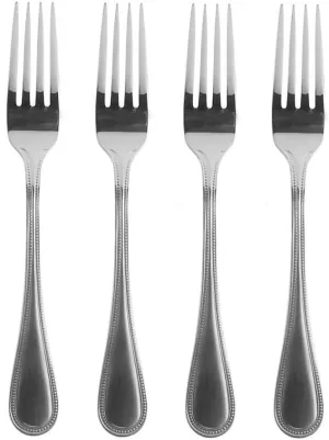 Towle Beaded Antique 18/10 Stainless Steel 8" Dinner Fork (Set of Four)
