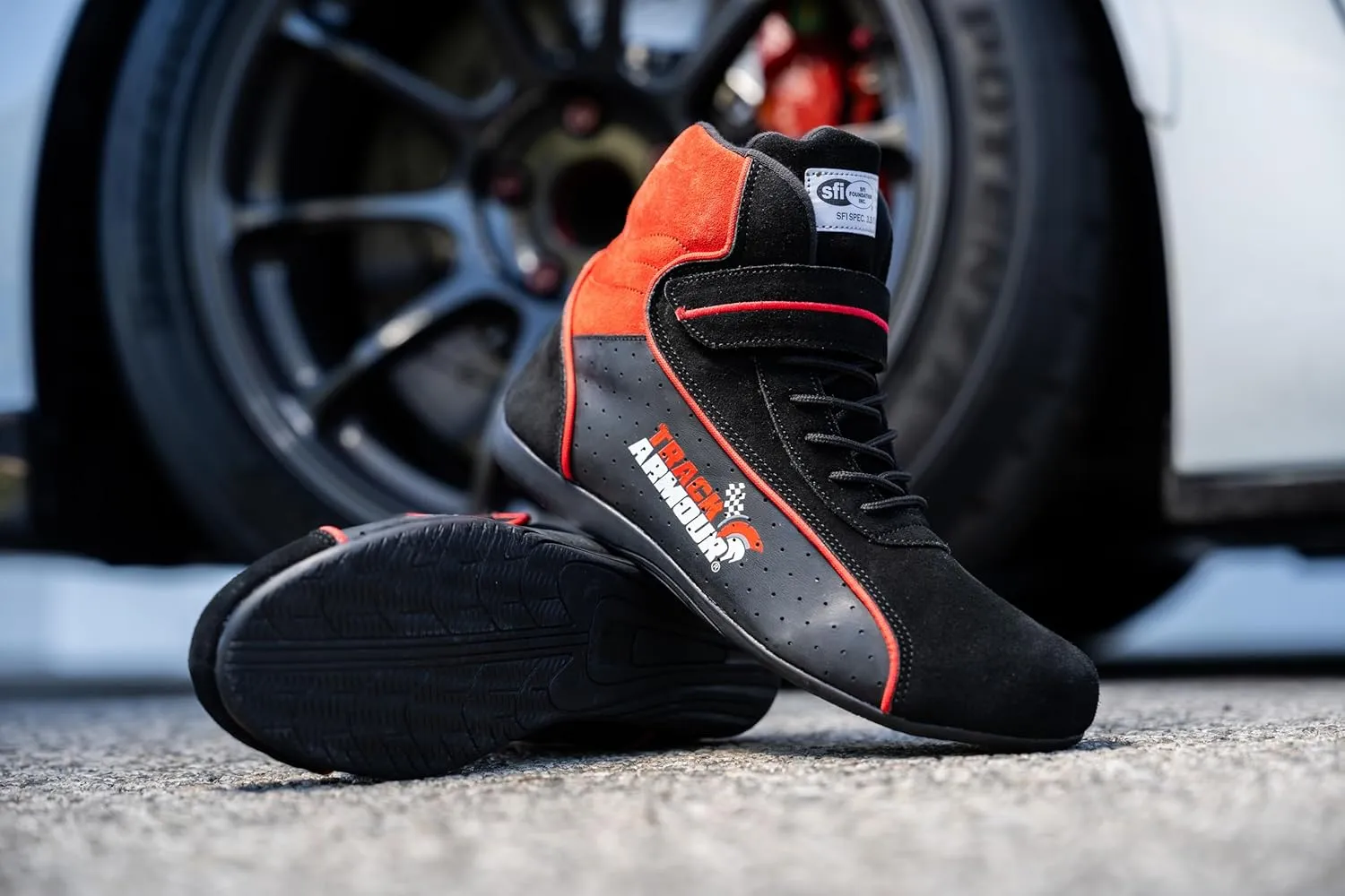 TRACK ARMOUR] SFI 3.3/5 Auto Racing Shoes Black