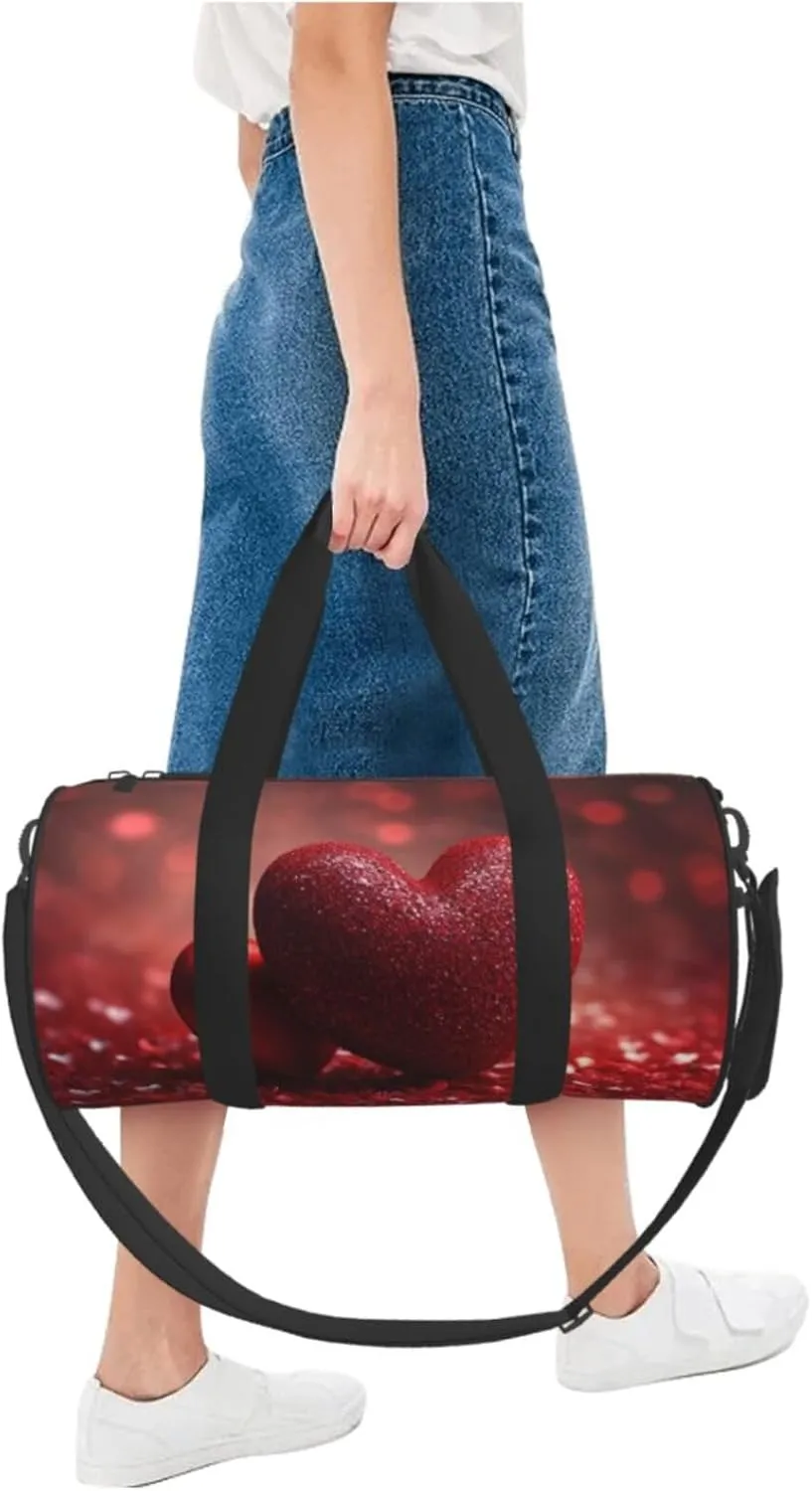 Travel Duffle Bag Weekender Bags For Men Women With Shoe Compartment Large Capacity Weekender Overnight Bag Heart Wallpaper Love Carry On Tote Bags Sport Gym Bag For Travel Yoga