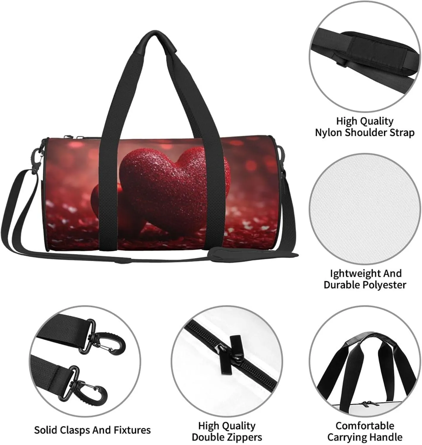 Travel Duffle Bag Weekender Bags For Men Women With Shoe Compartment Large Capacity Weekender Overnight Bag Heart Wallpaper Love Carry On Tote Bags Sport Gym Bag For Travel Yoga