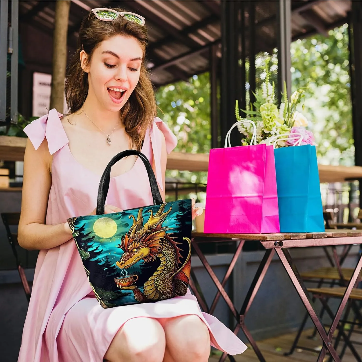 Travel Tote Bags Leather Purses for Women, Shoulder Bag with Zipper, Top Handle Ladies Shoulder Bags