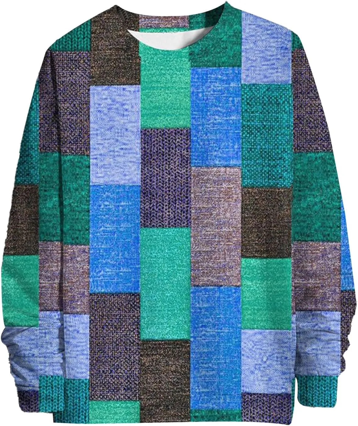 Trendy Crewneck Sweatshirt for Men 2024 Designed Long Sleeve Color Block Pullover Casual Fall Loose Fit Midweight Top