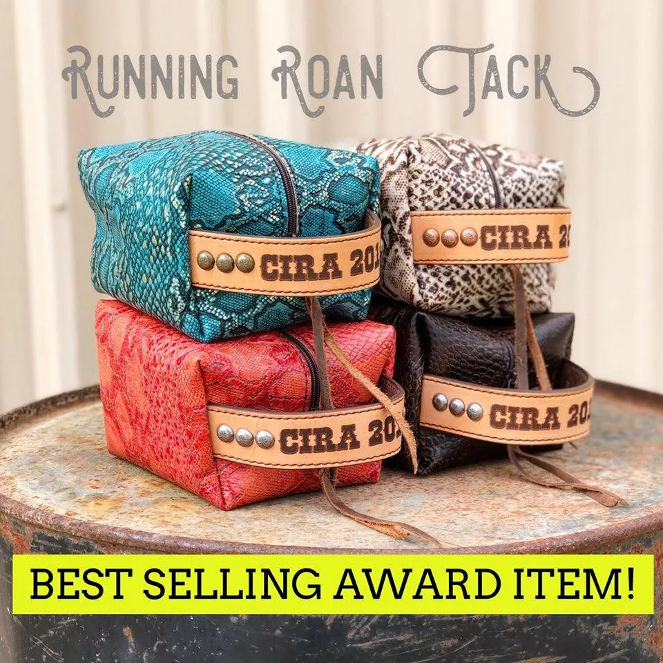 Trophy Travel Bags with Lasered Leather Handle by Running Roan Tack CLICK TO SEE QUANTITY DISCOUNTS