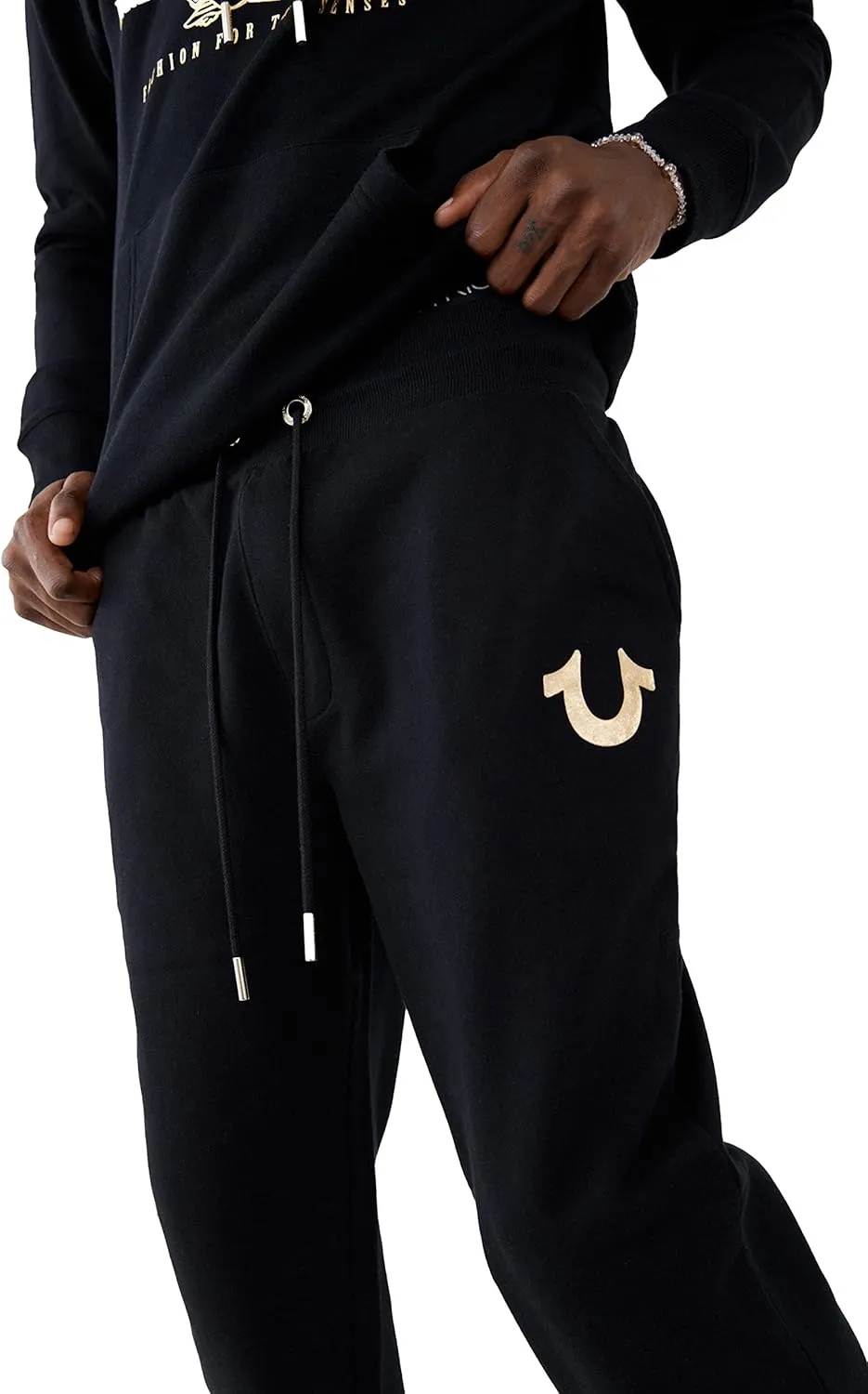 True Religion Men's Metallic Horseshoe Jogger