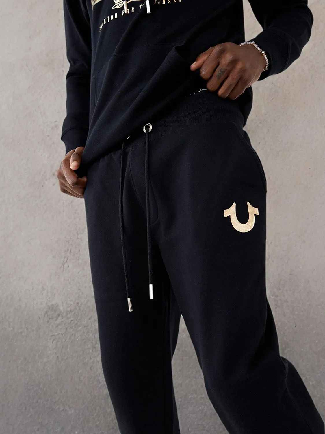 True Religion Men's Metallic Horseshoe Jogger