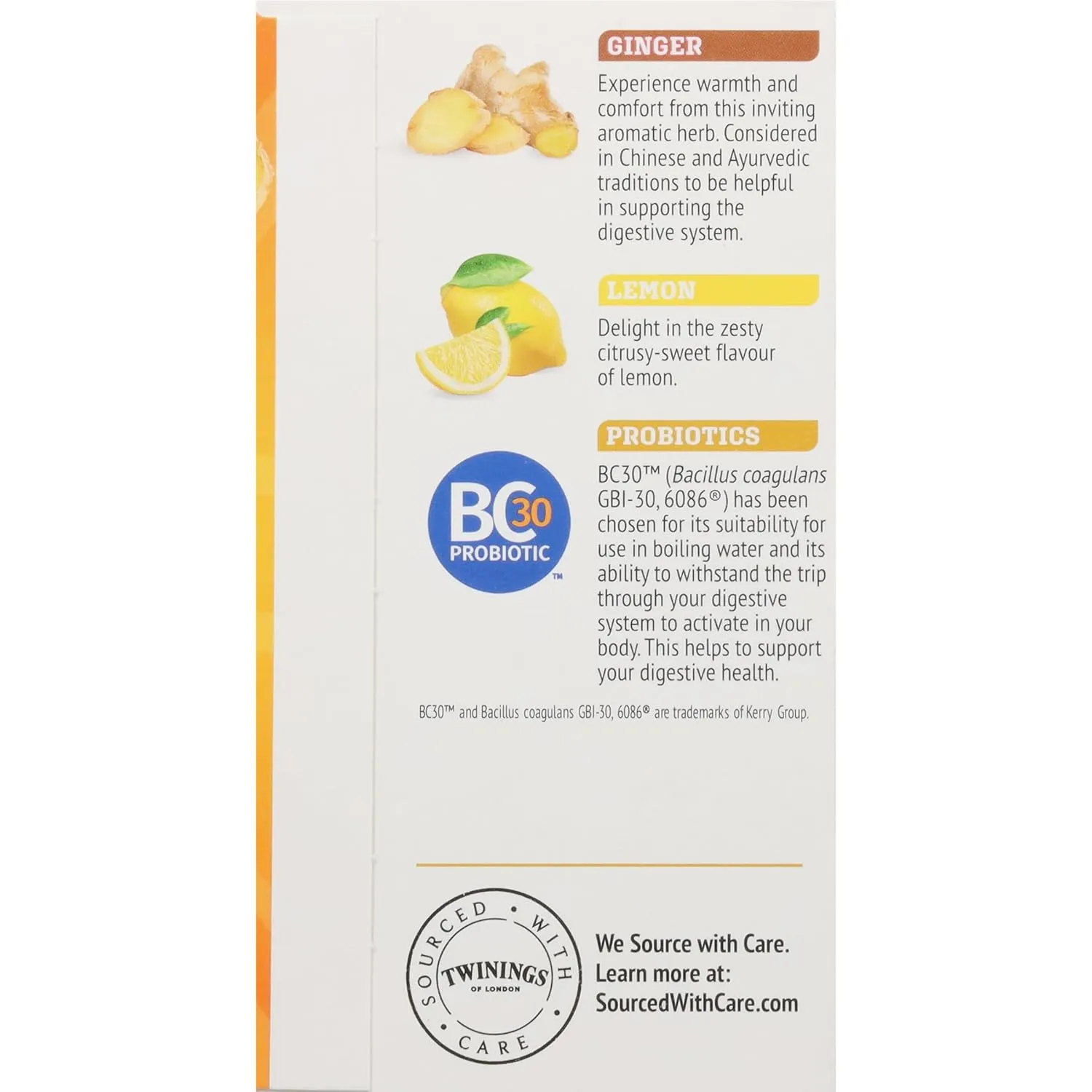 Twinings Superblends Probiotics  Lemon & Ginger Flavoured Herbal Tea with Turmeric, Naturally Caffeine-Free, 18 Tea Bags (Pack of 6), Enjoy Hot or Iced, 108 Teabags
