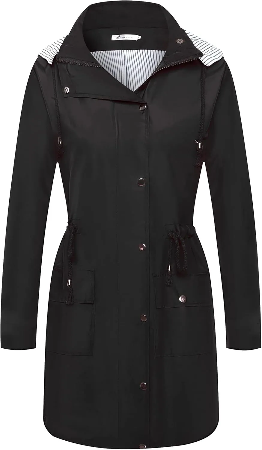 Twinklady Rain Jacket Women Windbreaker Striped Climbing Raincoats Waterproof Lightweight Outdoor Hooded Trench Coats