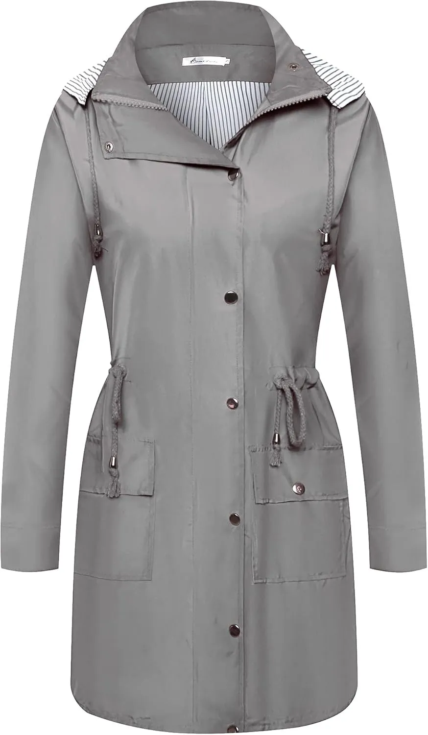 Twinklady Rain Jacket Women Windbreaker Striped Climbing Raincoats Waterproof Lightweight Outdoor Hooded Trench Coats