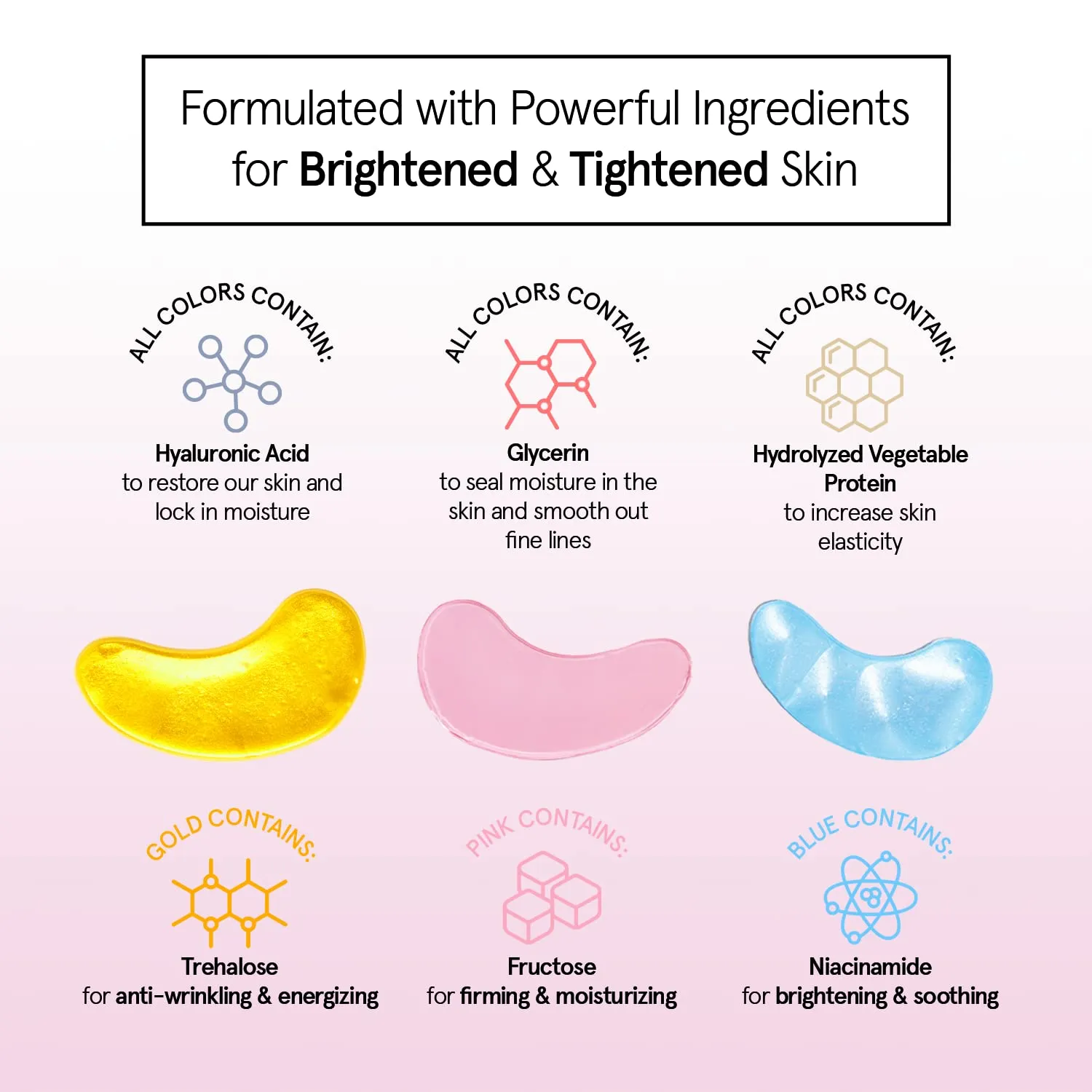 Under Eye Mask - Reduce Dark Circles, Puffy Eyes, Undereye Bags, Wrinkles - Gel Under Eye Patches, Vegan Cruelty-Free Self Care by grace and stella (72 Pairs, GoldPinkBlue)24 Pair (Pack of 3)