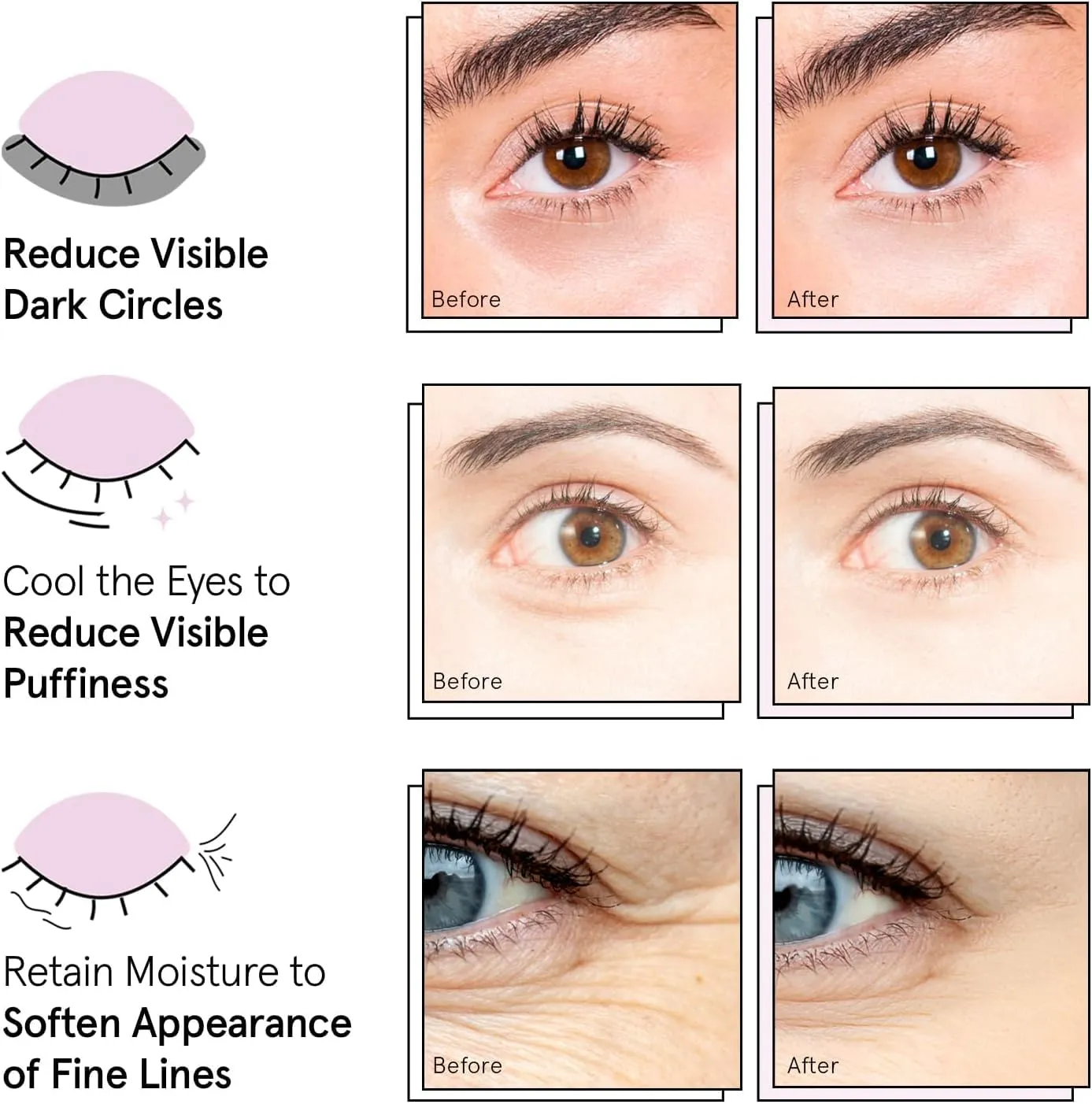 Under Eye Mask - Reduce Dark Circles, Puffy Eyes, Undereye Bags, Wrinkles - Gel Under Eye Patches, Vegan Cruelty-Free Self Care by grace and stella (72 Pairs, GoldPinkBlue)24 Pair (Pack of 3)