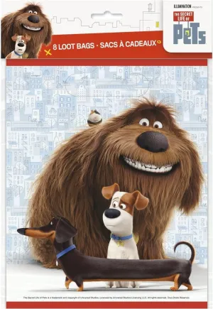 Unique Secret Life Of Pets Party Loot Bags - 9" x 7.5", 8 Pcs