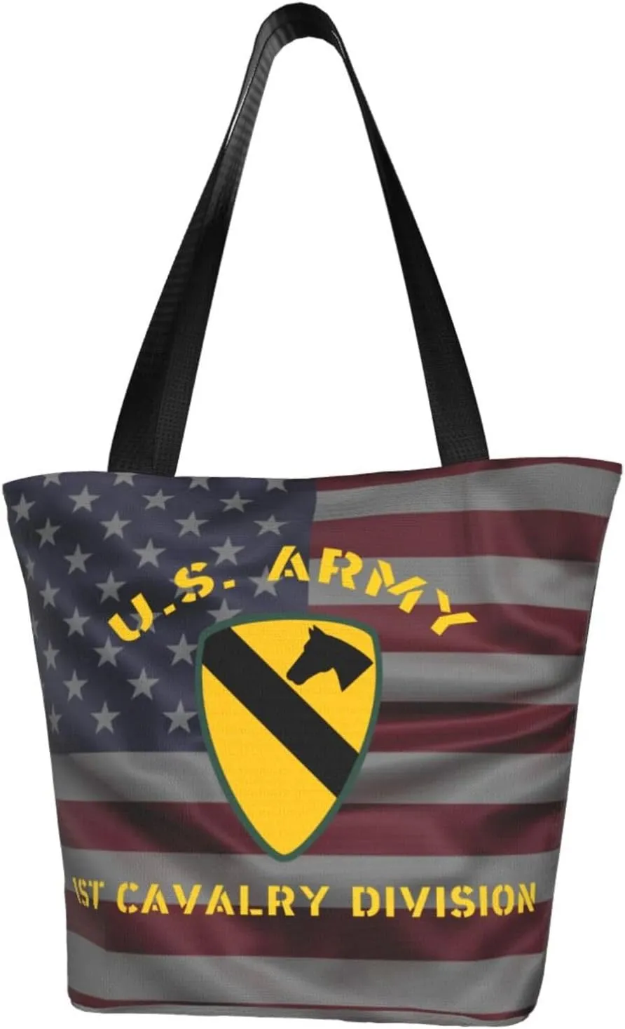 Us Army 1st Cavalry Division Fashion Shoulder Bag Large Capacity For Man Or Woman