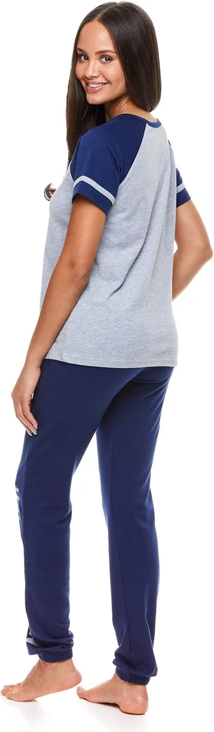 U.S. Polo Assn. Womens Pajama Set - Short Sleeve Shirt and Pajama Pants Sleepwear and Lounge Sets for Women