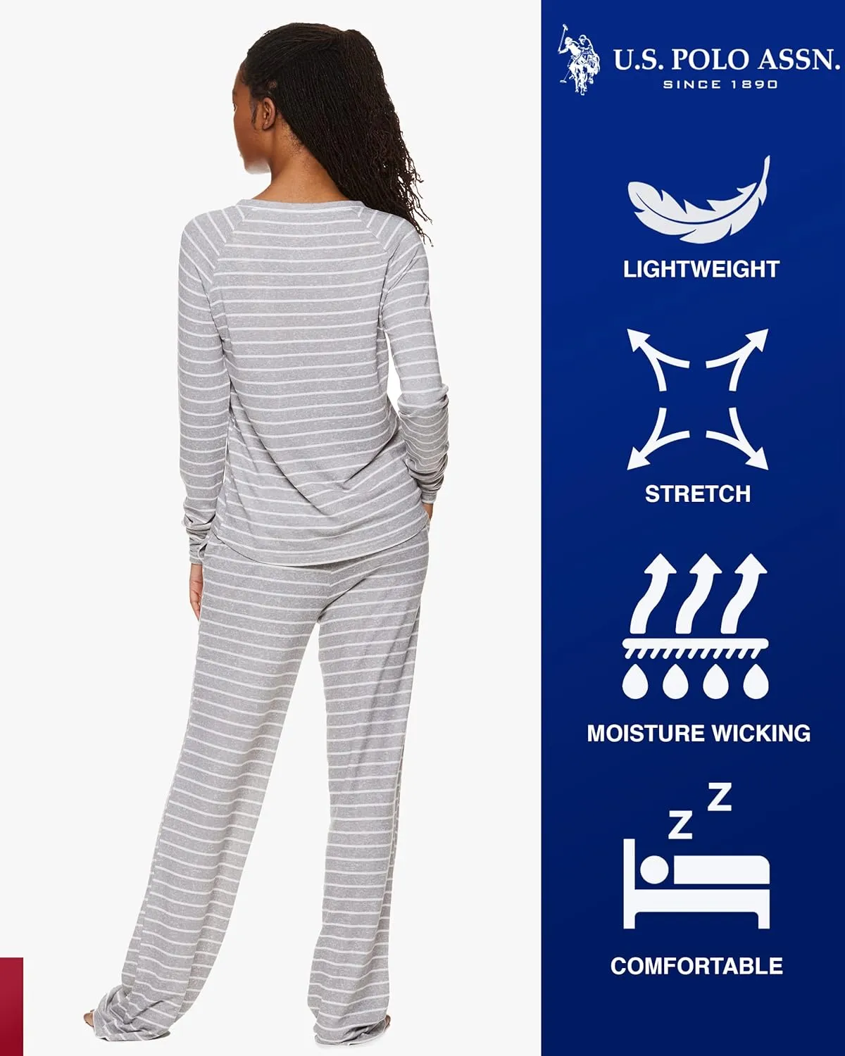U.S. Polo Assn. Womens Pajama Sets, Pajama Sets for Women 2 Piece, Ladies Pajamas