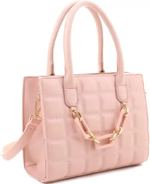 Vegan Leather Top-Handle Medium Boxy Satchel Tote Purse Crossbody Bag