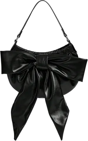 Verdusa Women's Bow Knot Ruched Leather Bags Top Handle Underarm Shoulder Handbags