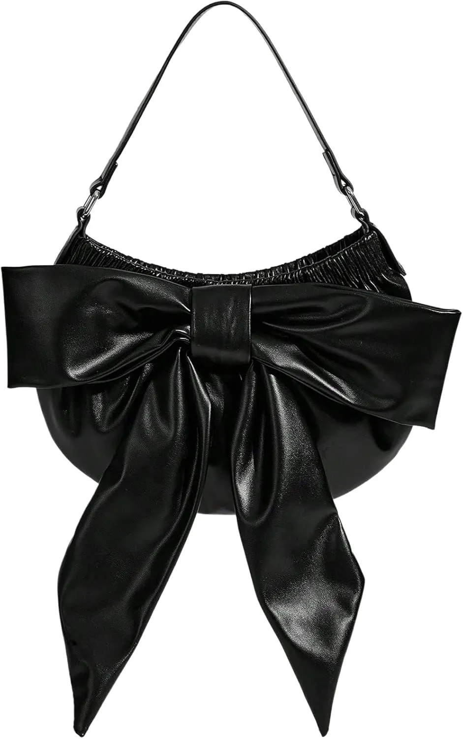 Verdusa Women's Bow Knot Ruched Leather Bags Top Handle Underarm Shoulder Handbags