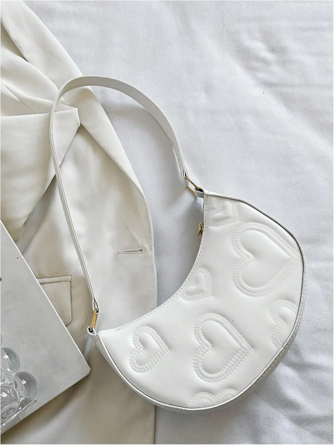 Verdusa Women's Crescent Shoulder Bags Top Handle Handbag Zipper Purses