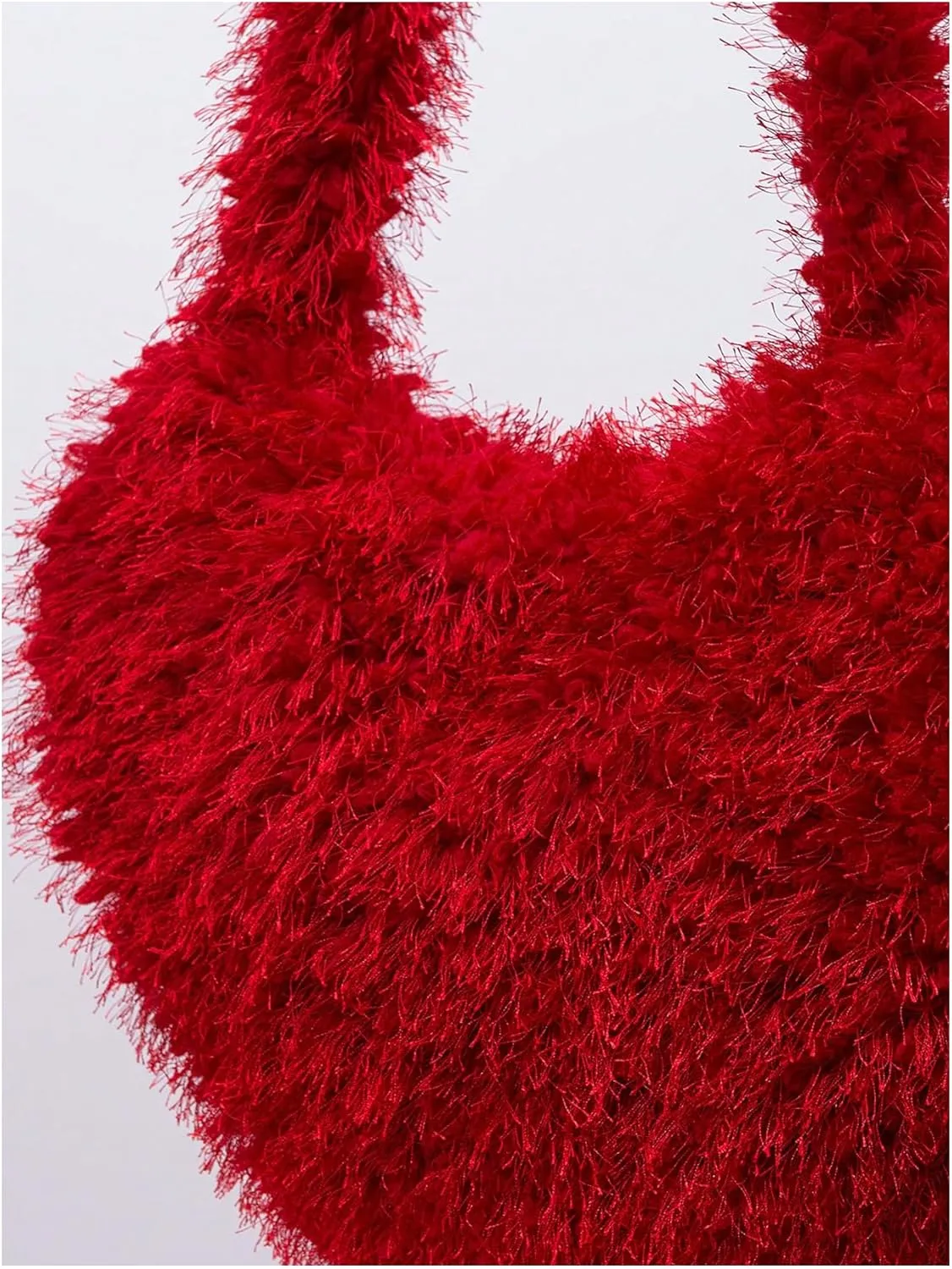 Verdusa Women's Fuzzy Crossbody Shoulder Bags Furry Shoulder Bag Purses