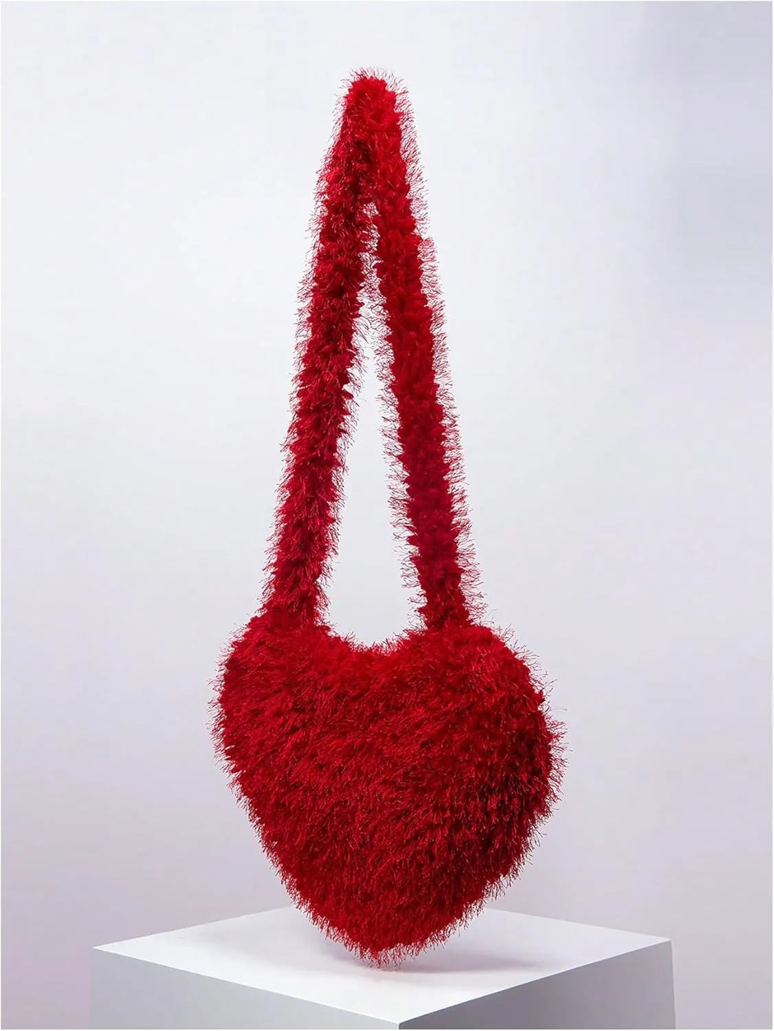 Verdusa Women's Fuzzy Crossbody Shoulder Bags Furry Shoulder Bag Purses