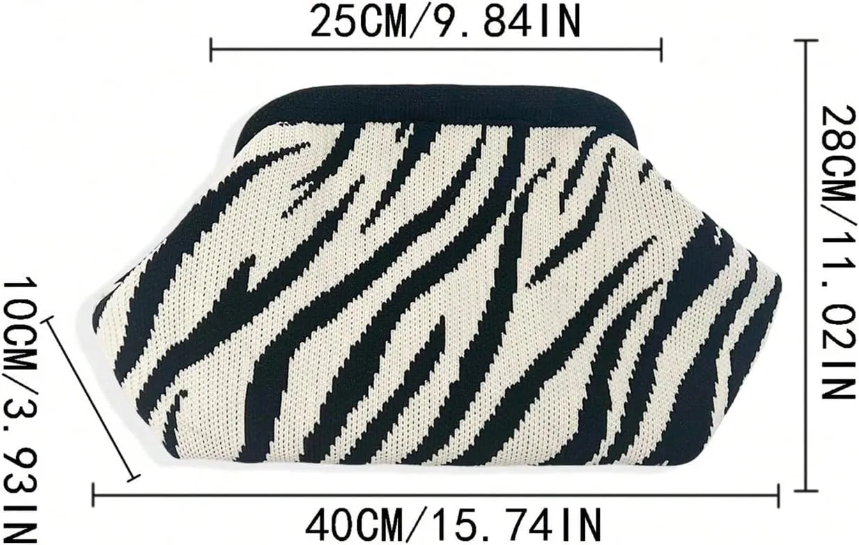Verdusa Women's Striped Clutch Handbags Crochet Bag Classic Crossbody Bags