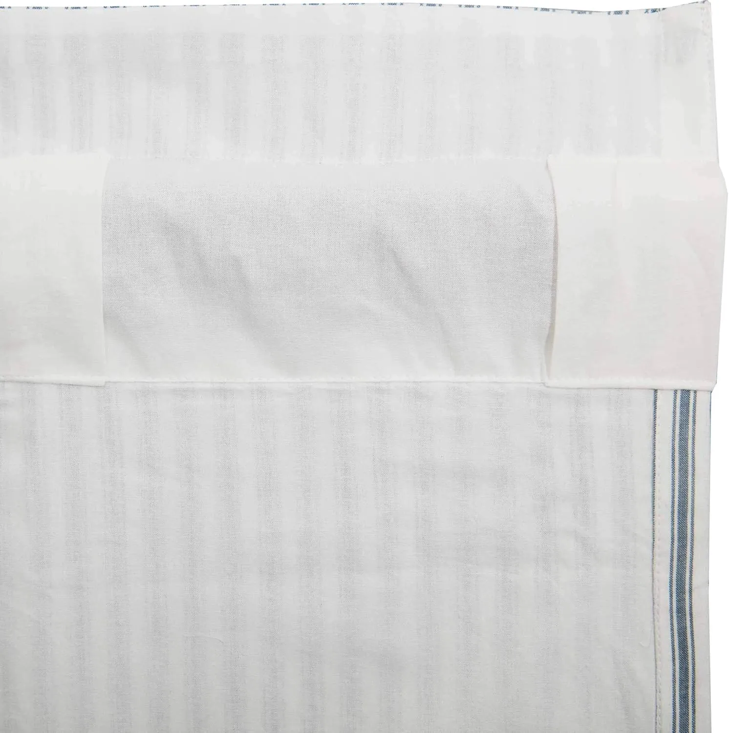 VHC Brands Sawyer Mill Blue Window Prairie Panel Set Adjustable Farmhouse Country Drapes Striped Pattern 63x36 Curtain, 63x36x18