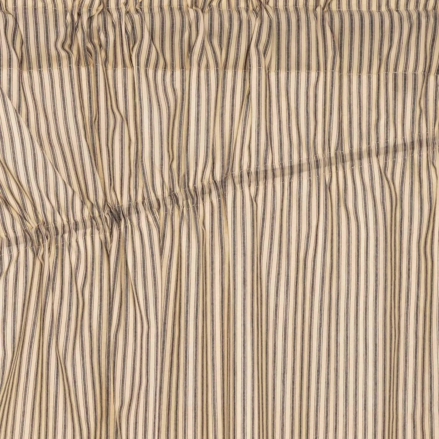 VHC Brands Sawyer Mill Charcoal Prairie Curtain Set Lined Drapes Farmhouse Country Striped Cotton 63 Inch Long for Living Room