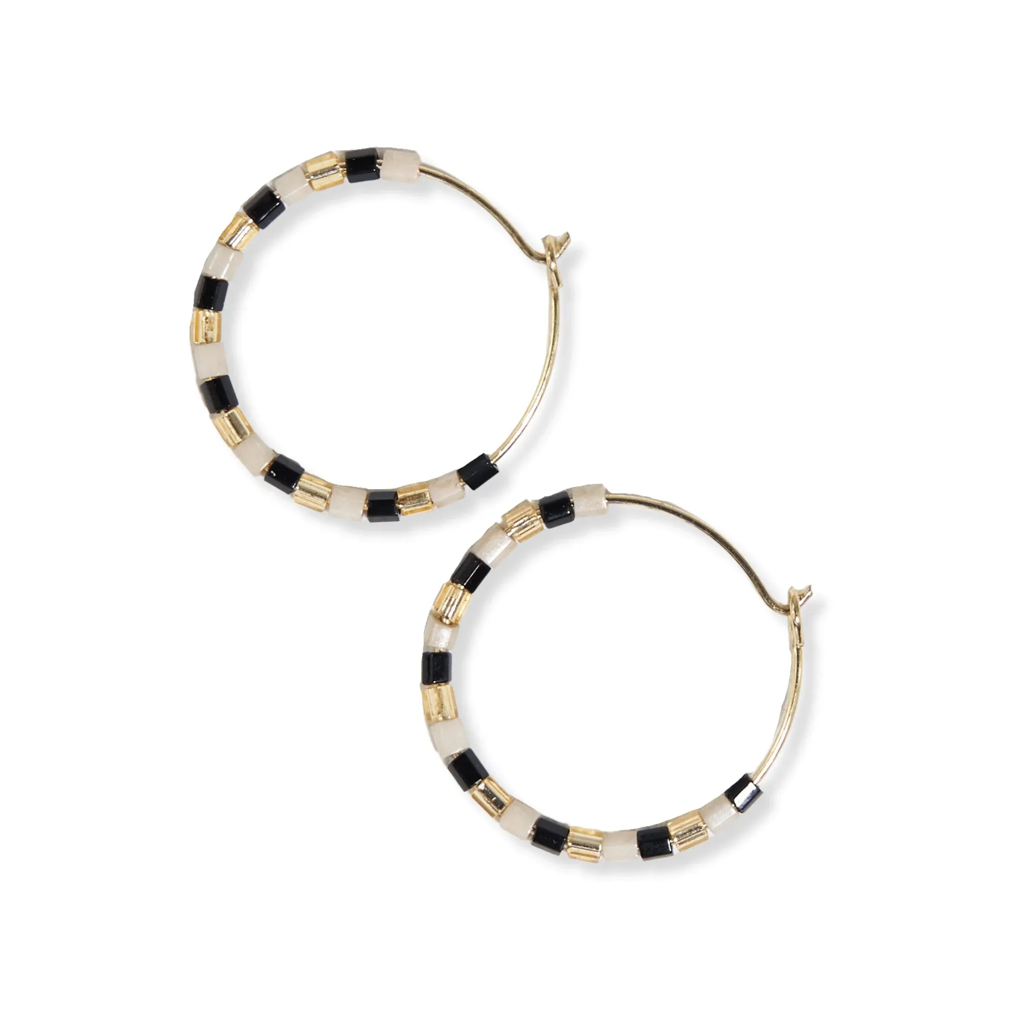 Victoria Beaded Hoop, Black