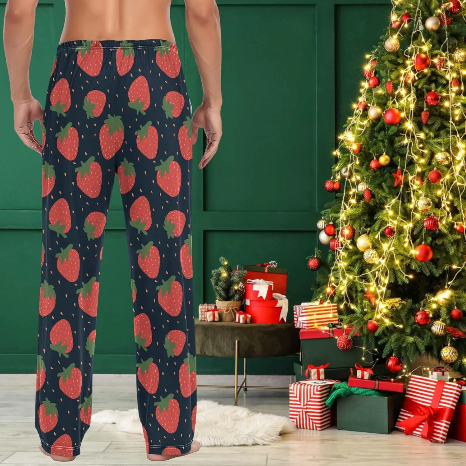 visesunny Stylish Men's Pajama Pants 100% Cotton Lounge Soft Warm Sleepwear Pants PJ Bottoms Drawstring and Pockets