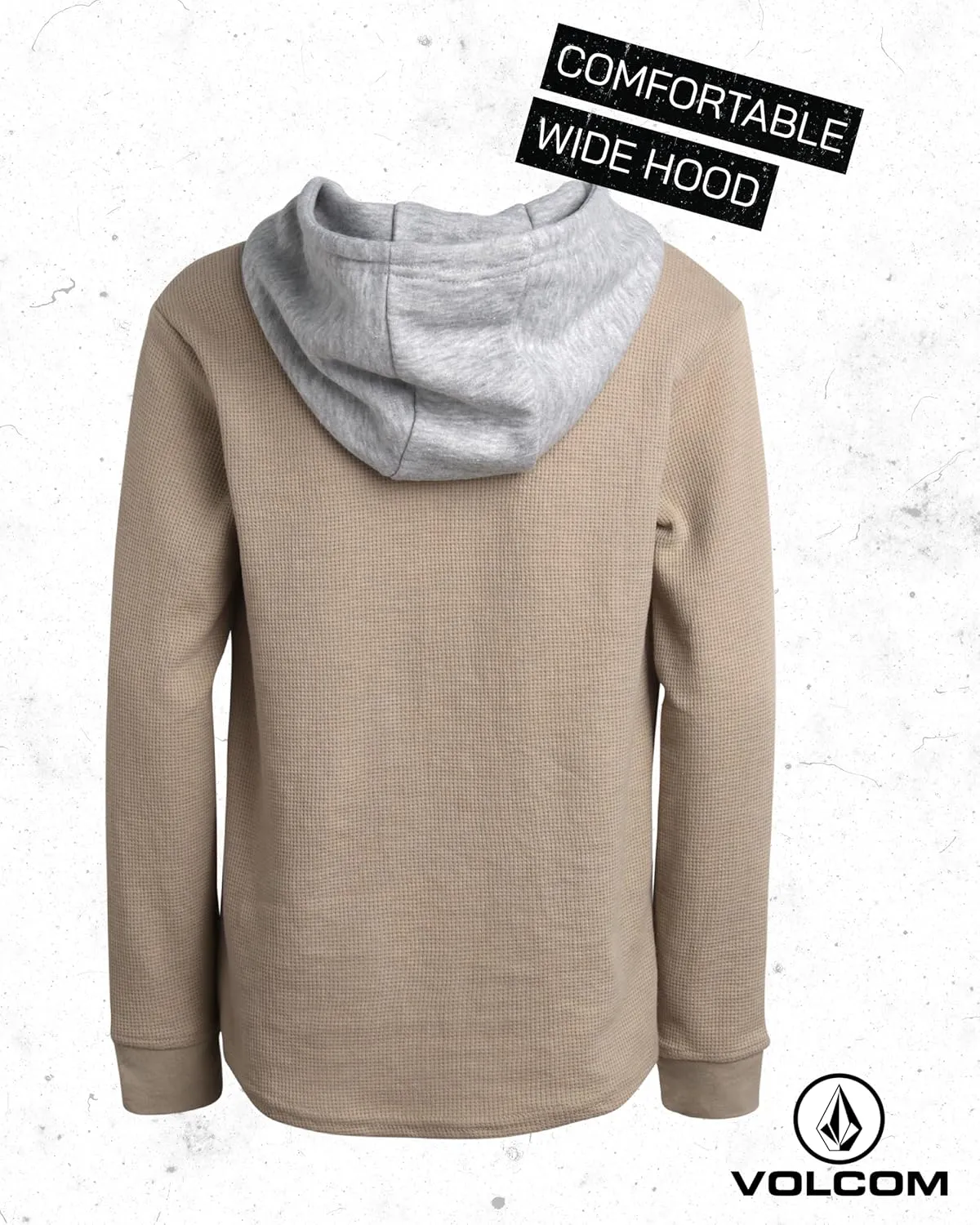 Volcom Boys Hoodie Tee - Stone Dyed Striped and Henley Hooded Long Sleeve Shirts - Comfortable Casual Hoodies for Boys (8-16)