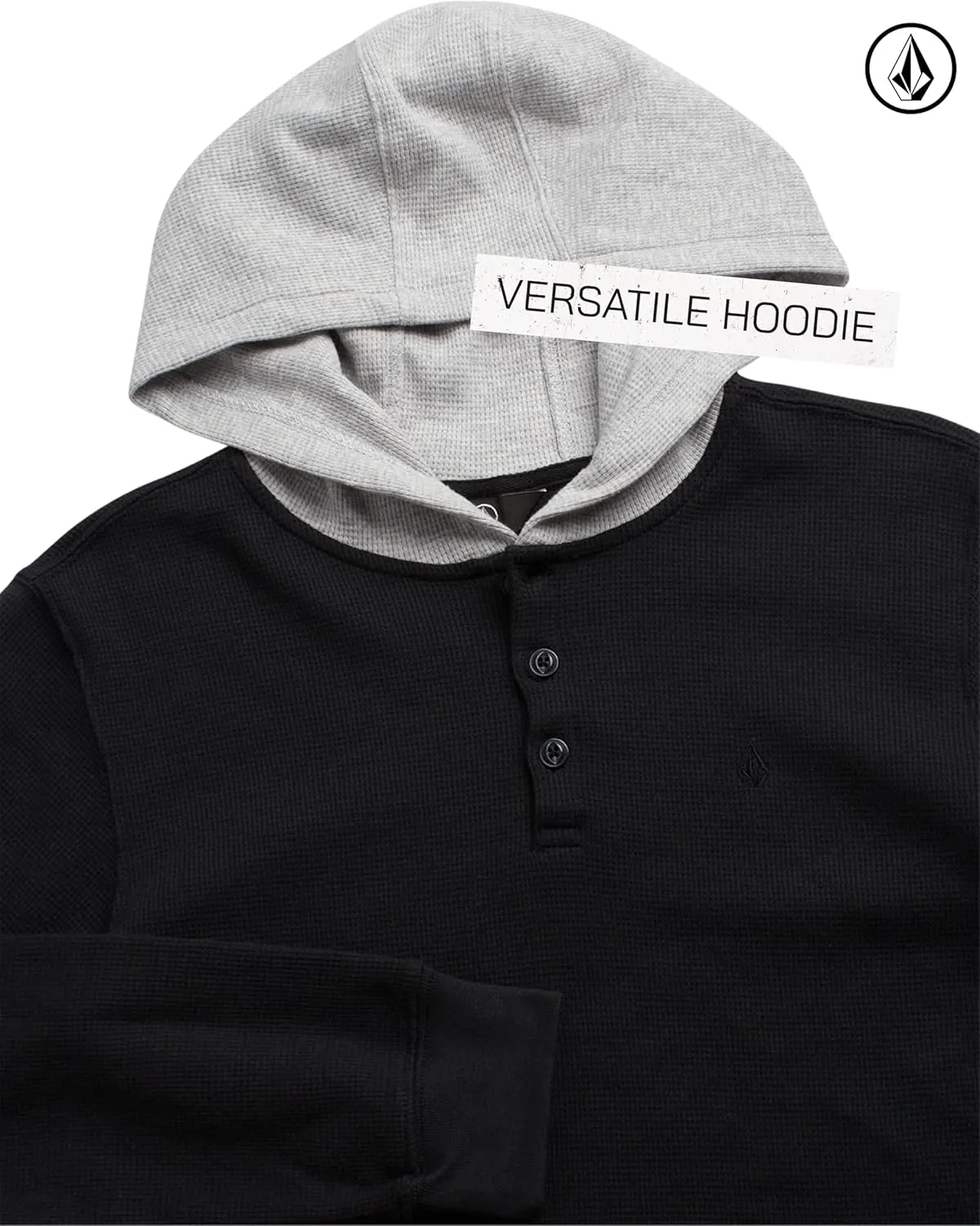 Volcom Boys Hoodie Tee - Stone Dyed Striped and Henley Hooded Long Sleeve Shirts - Comfortable Casual Hoodies for Boys (8-16)