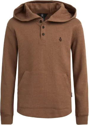 Volcom Boys Hoodie Tee - Stone Dyed Striped and Henley Hooded Long Sleeve Shirts - Comfortable Casual Hoodies for Boys (8-16)