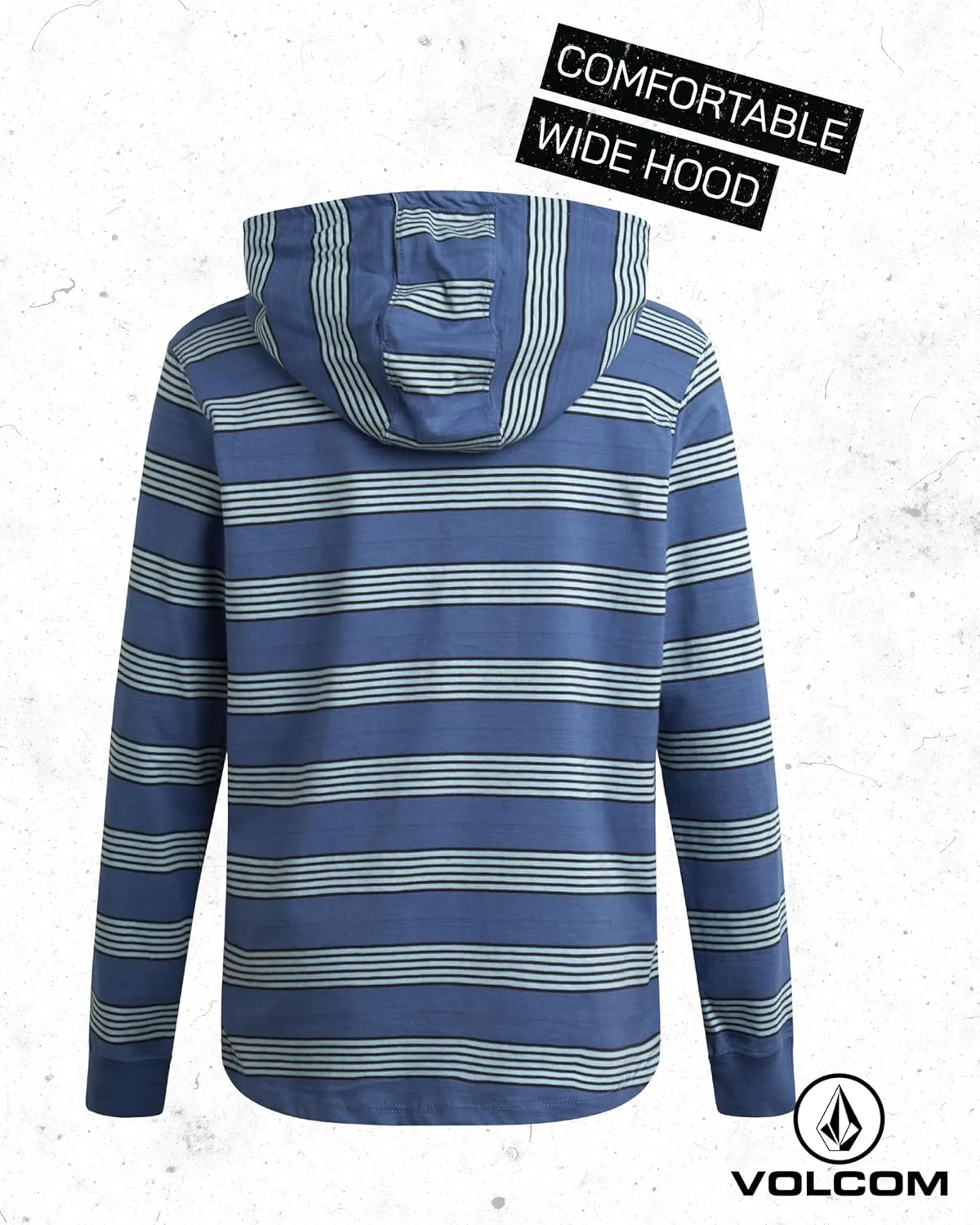 Volcom Boys Hoodie Tee - Stone Dyed Striped and Henley Hooded Long Sleeve Shirts - Comfortable Casual Hoodies for Boys (8-16)