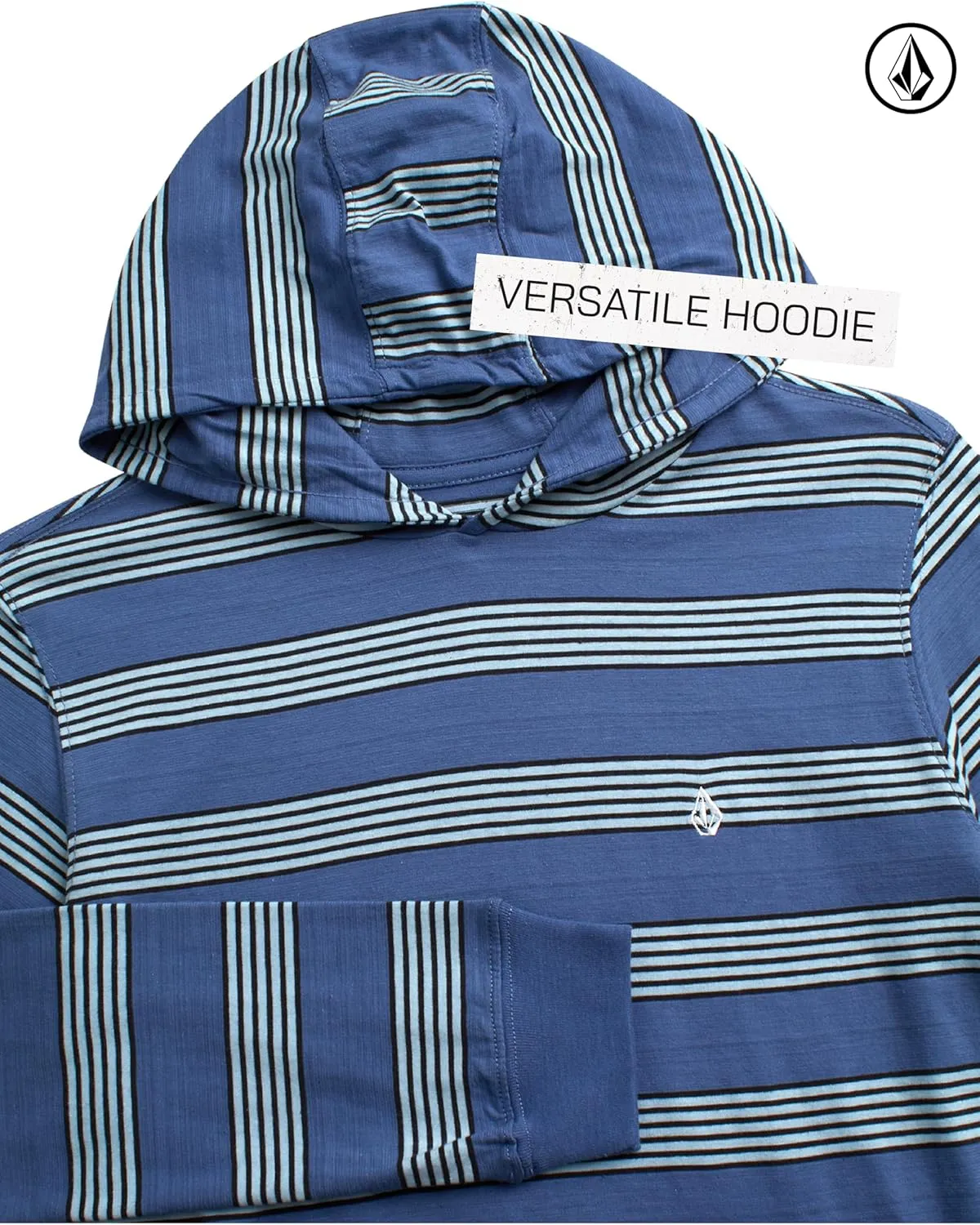 Volcom Boys Hoodie Tee - Stone Dyed Striped and Henley Hooded Long Sleeve Shirts - Comfortable Casual Hoodies for Boys (8-16)