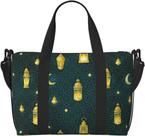 VOSERY Laptop Tote Bag for Women Work - Vintage Light Bulb Pattern Gym Bag for Women Men, Personal Item Crossbody Travel Bags for Women Men Carry On, Overnight Weekender Bags for Women Travel