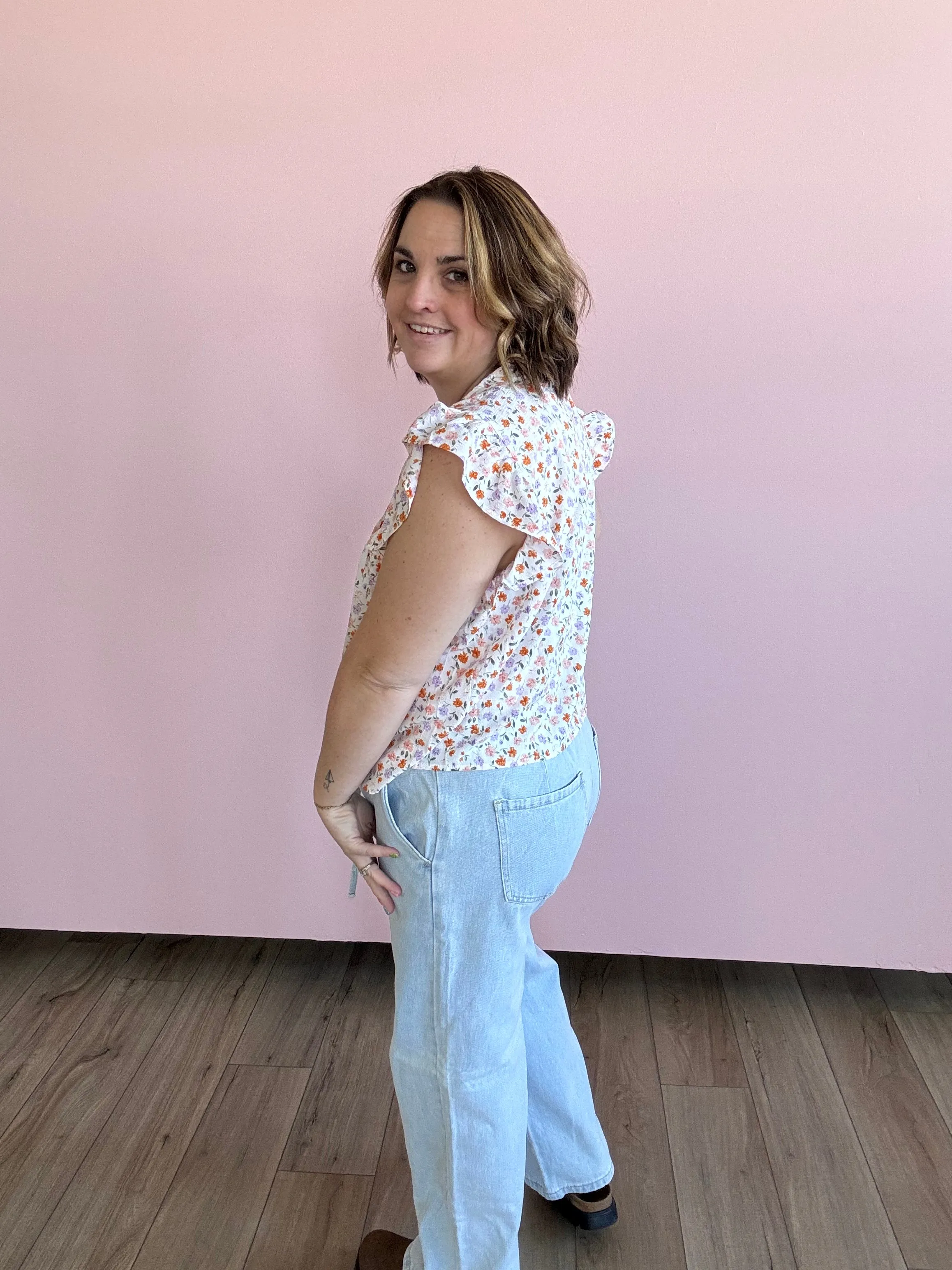 Washed Drawstring Baggy Denim Pants