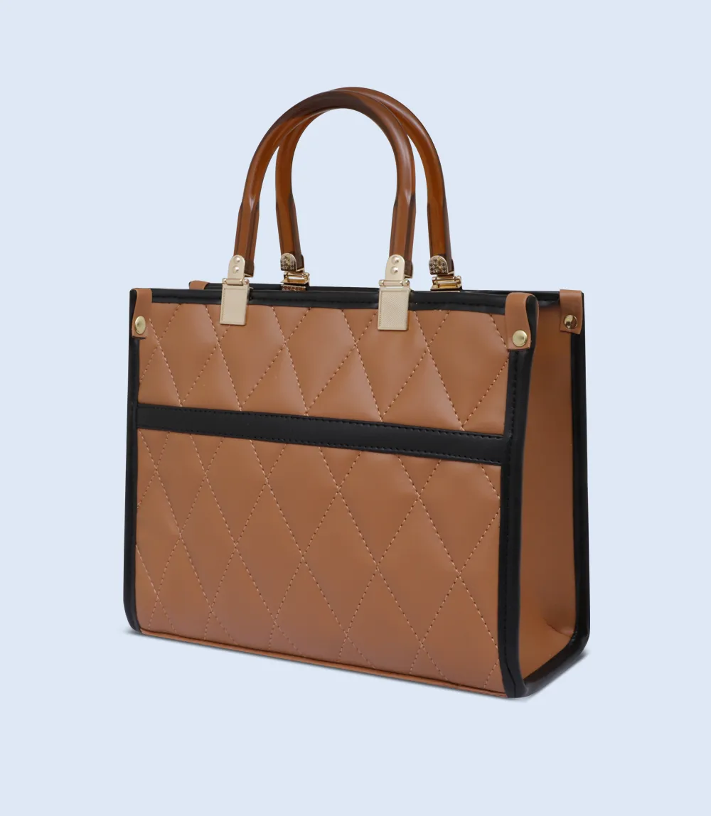 WB2612-TAN-Women Boxy Bag