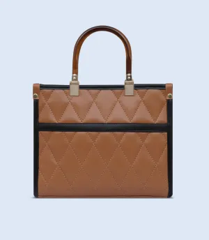 WB2612-TAN-Women Boxy Bag