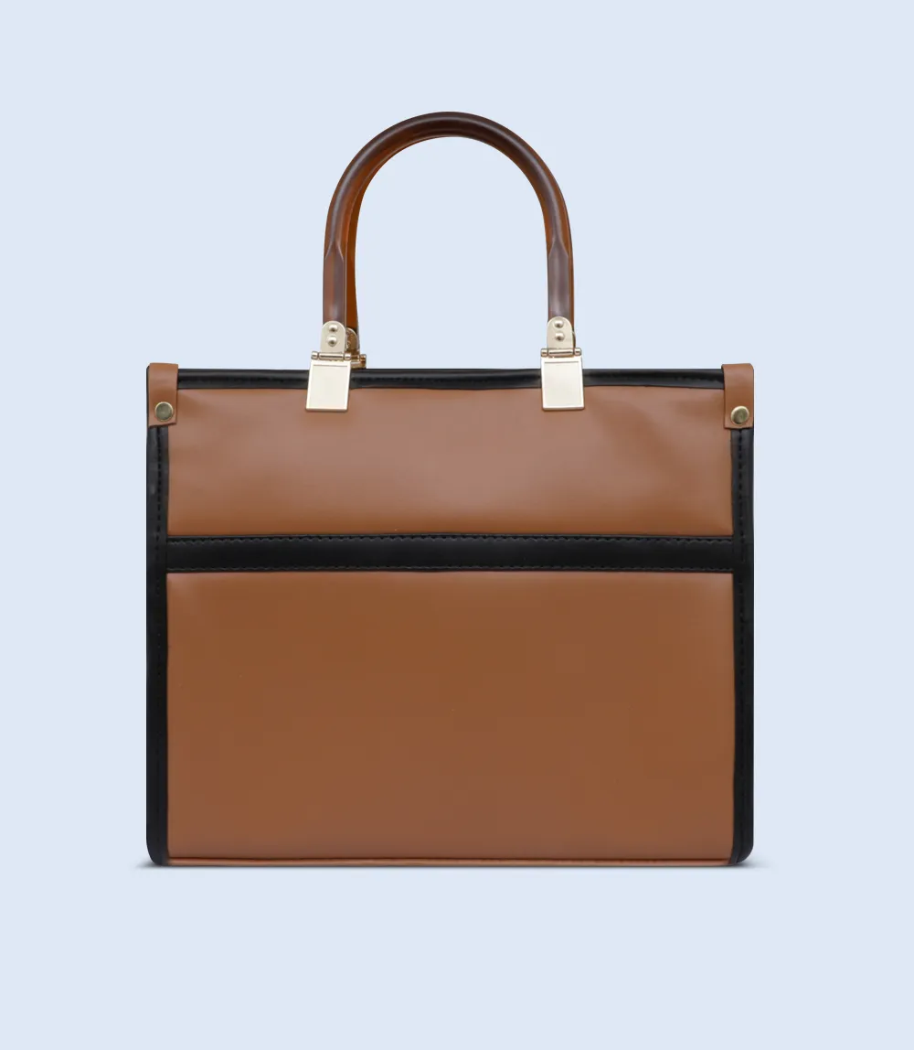 WB2612-TAN-Women Boxy Bag