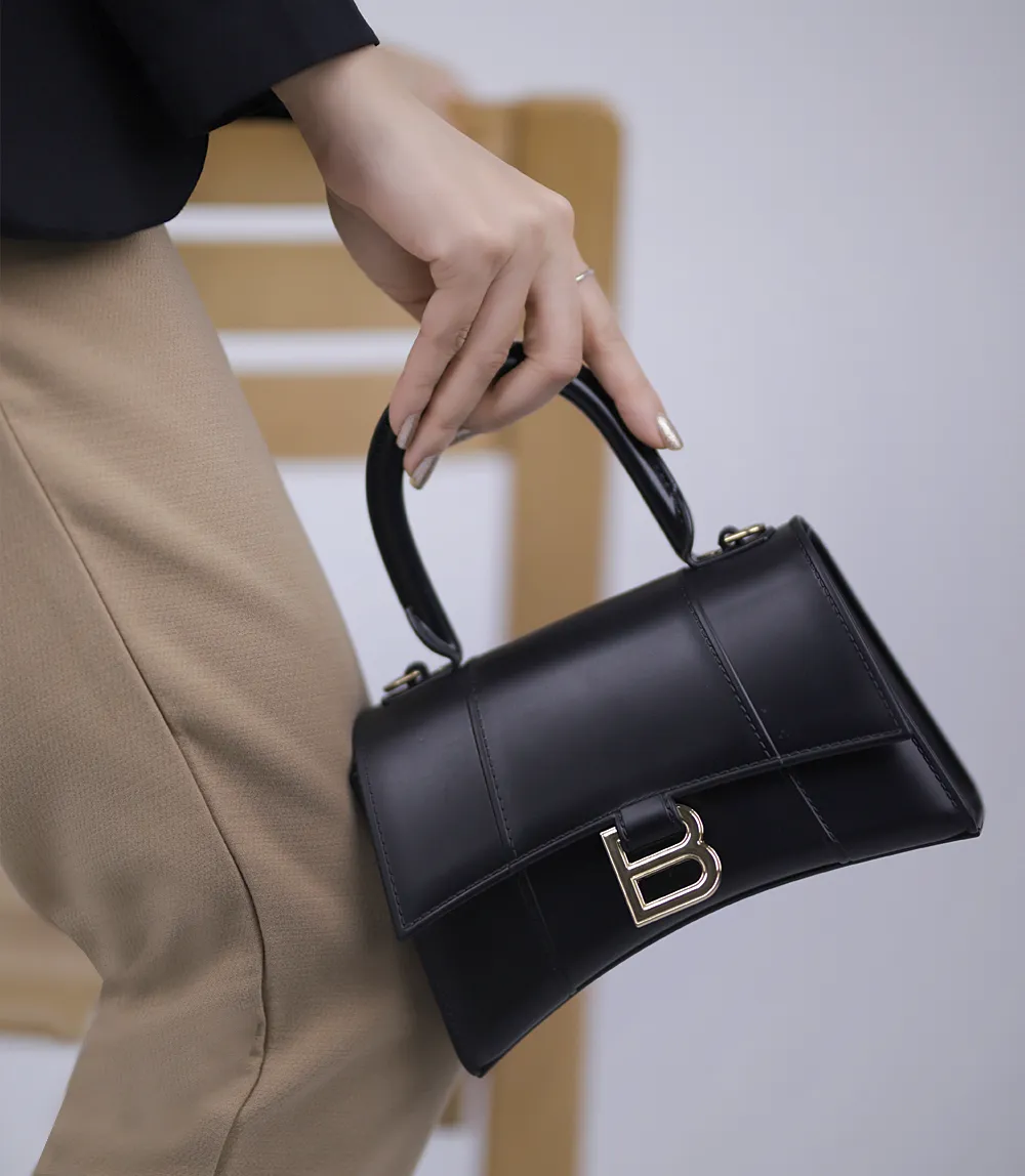 WB2834-BLACK-Women Boxy Bag