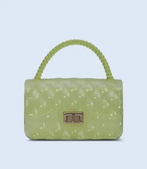 WB2838-Lime-Women Boxy Bag