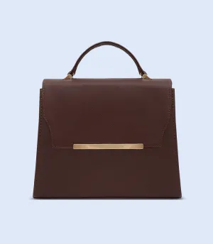 WB2859-BROWN-Women Boxy Bag