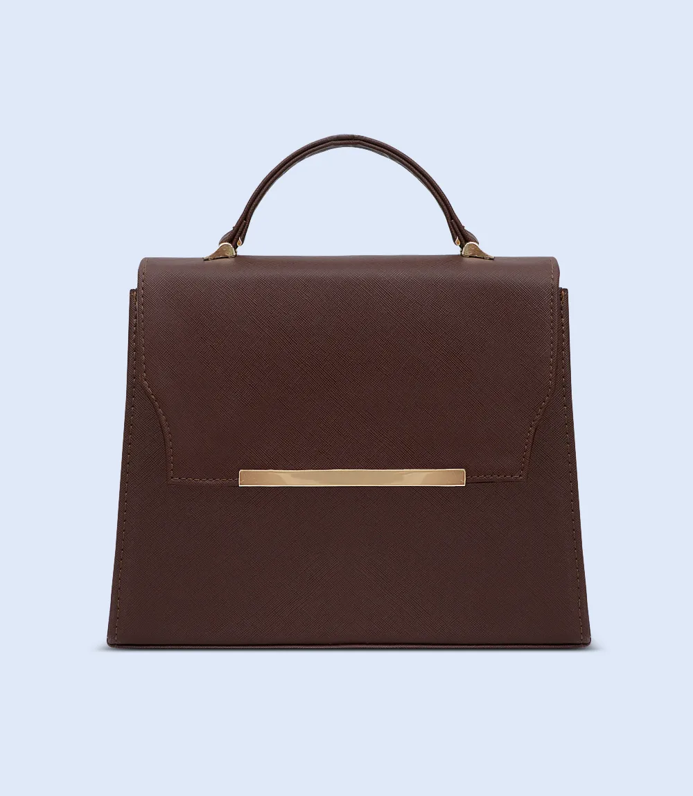 WB2859-BROWN-Women Boxy Bag