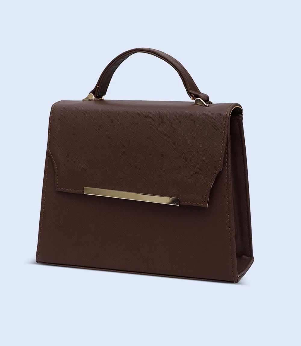 WB2859-BROWN-Women Boxy Bag