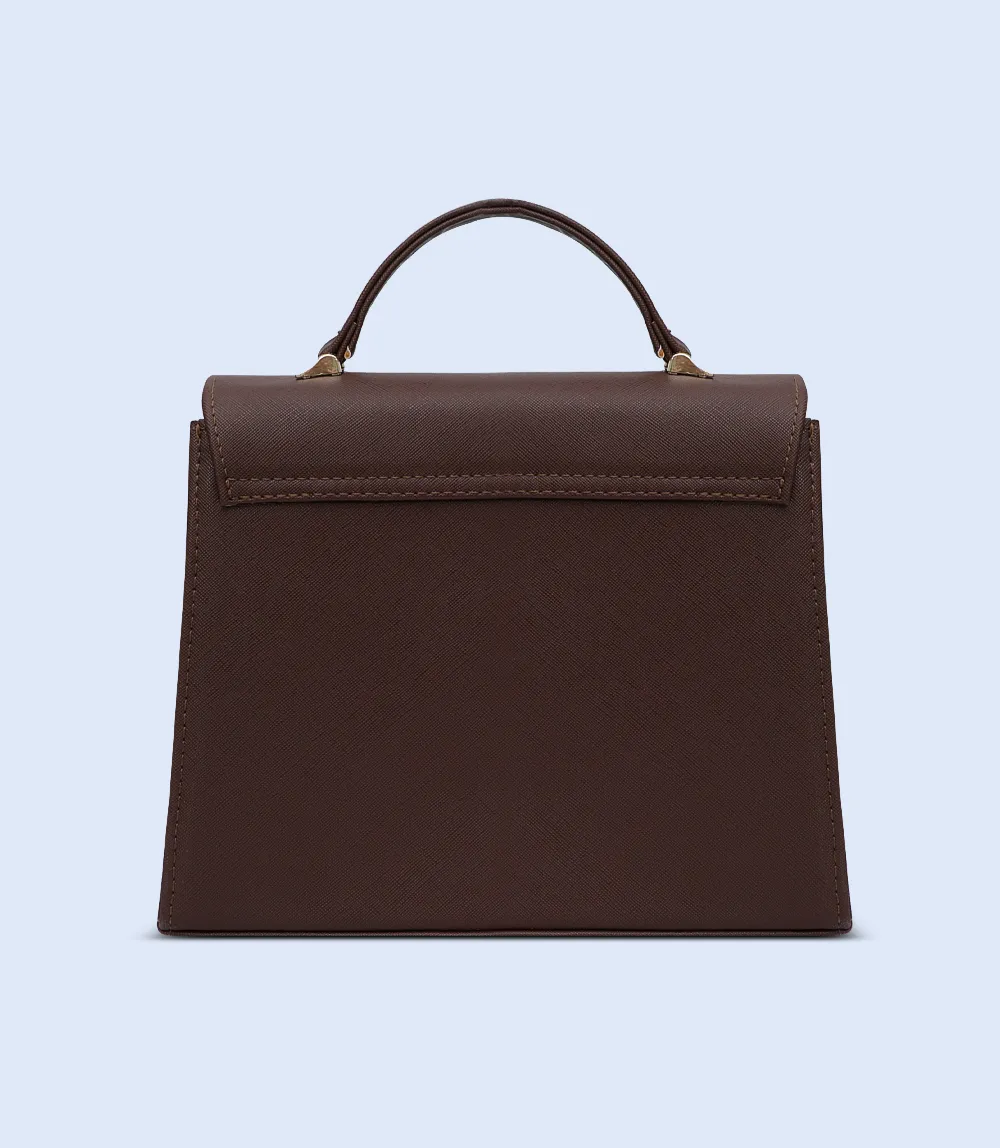 WB2859-BROWN-Women Boxy Bag