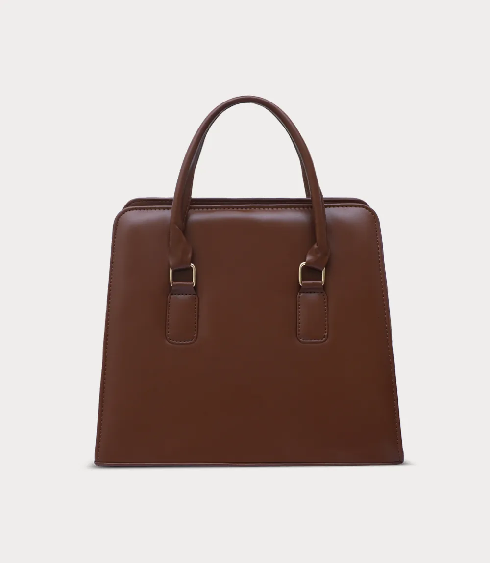WB3012-DARK BROWN-Women Boxy Bag