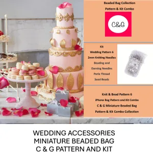 Wedding Bag Pattern 6 & Kit Combo iPhone Beaded Lace Bag C & G Pattern and Kit