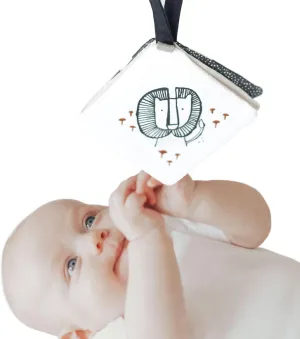 Wee Gallery Wild Animals Crinkle Pages Stroller Toy, Sensory Hanging Crinkle Toy with Mirror for Babies, High Contrast Animal Art and Montessori Baby Item for Walks, Car Seat, Play Gym and Tummy Time