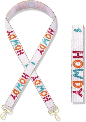 Western Purse Strap Replacement Beaded Howdy Crossbody Shoulder Bag Strap Western Cowgirl Accessories Party Favors (Style B)